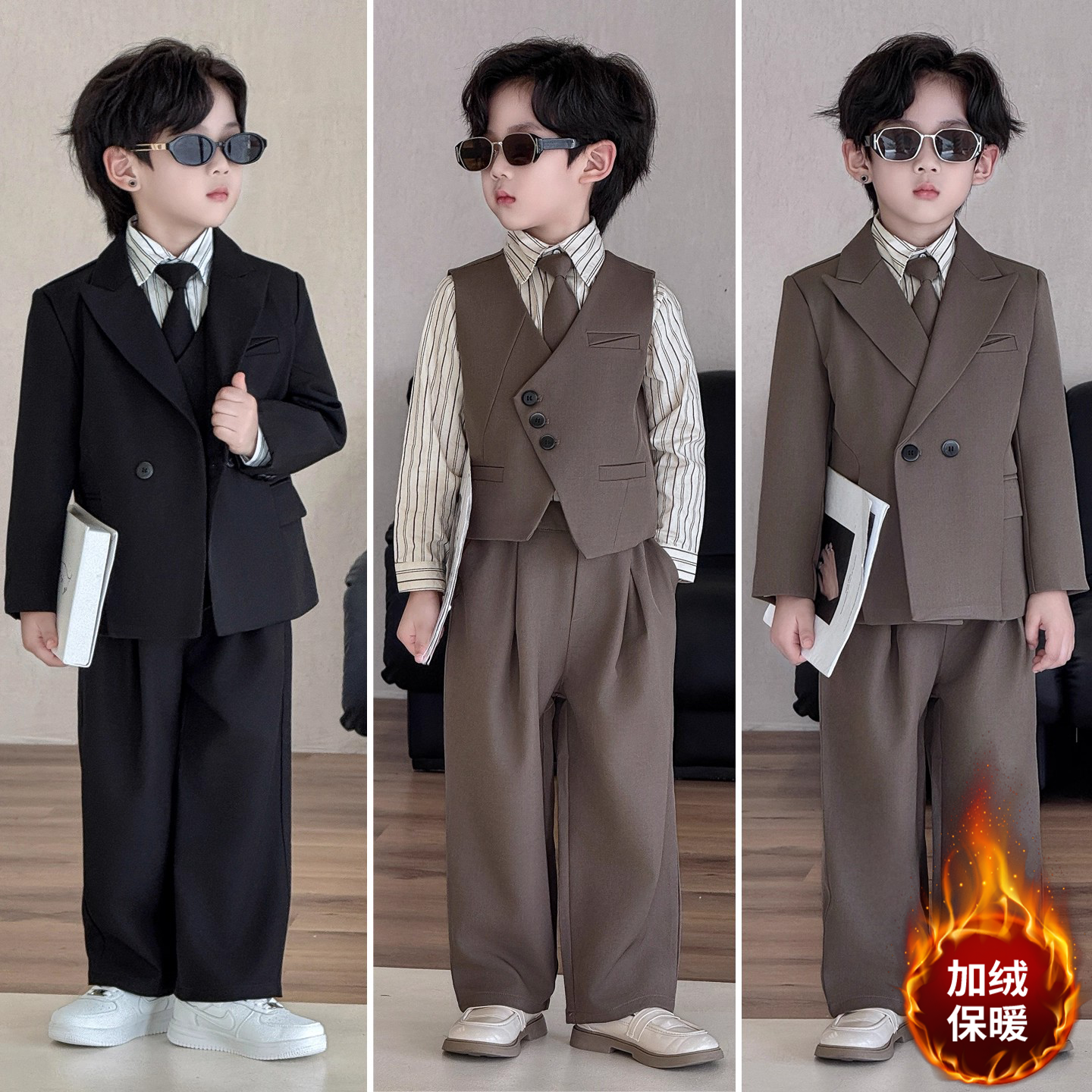 男童秋冬英伦风小西装