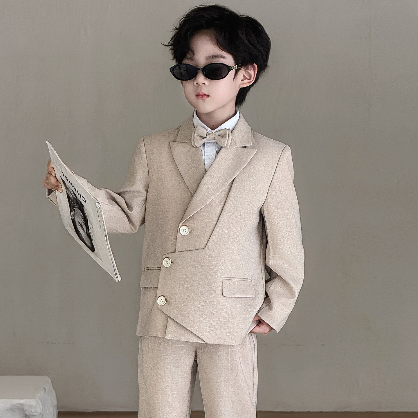 高端男宝周岁生日花童主持人西服