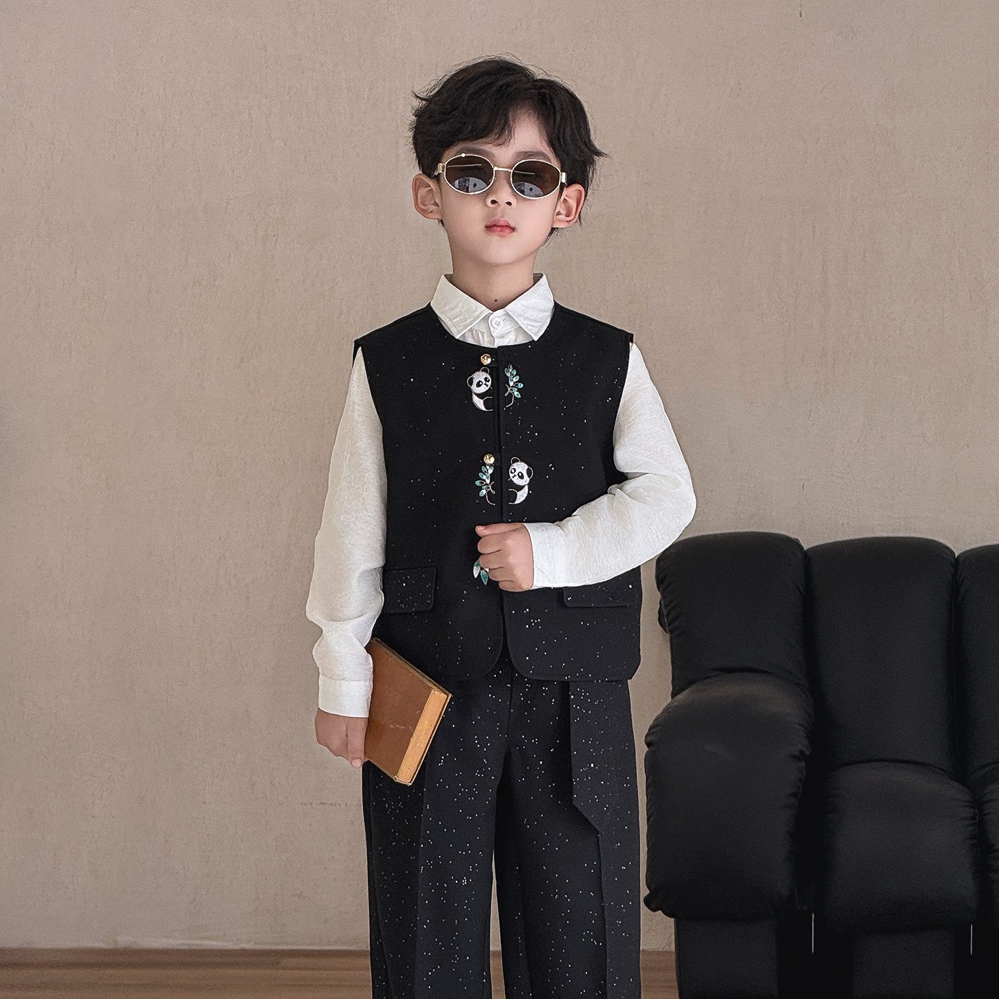 男童礼服2026春季新款国风高级感主持人服装儿童新中式帅气演出服