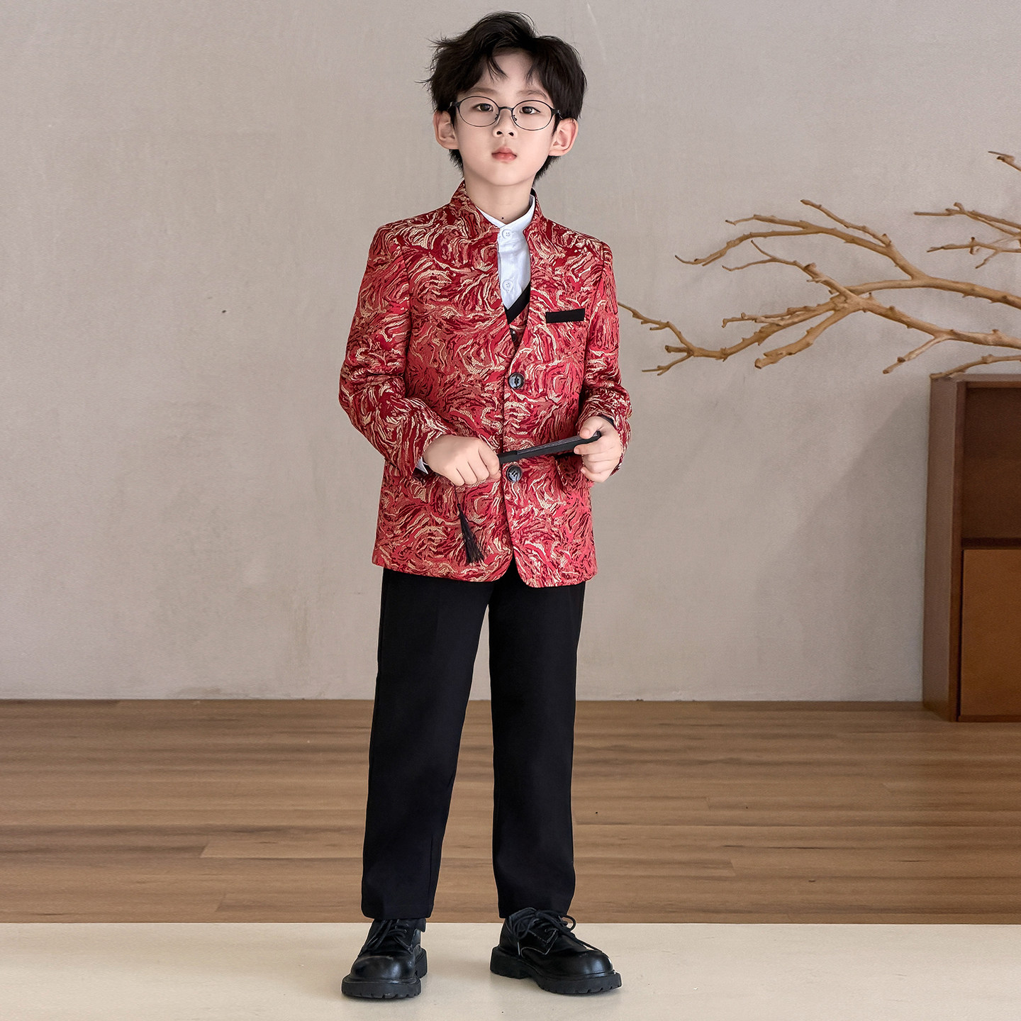 男童国风西装套装秋季新款表演服