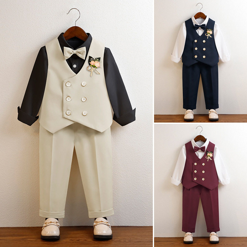 男童西装套装男孩周岁礼服宝宝生日小西服儿童婚礼花童小西装洋气
