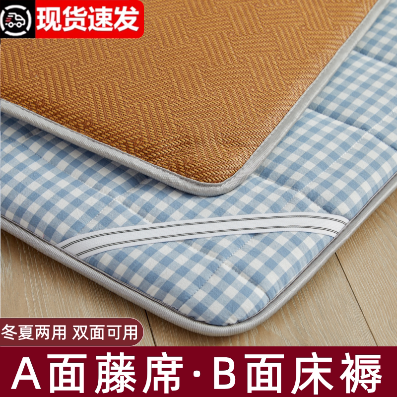 冬夏两用床褥家用卧室折叠单人垫子四季通用榻榻米床垫藤席凉席图片