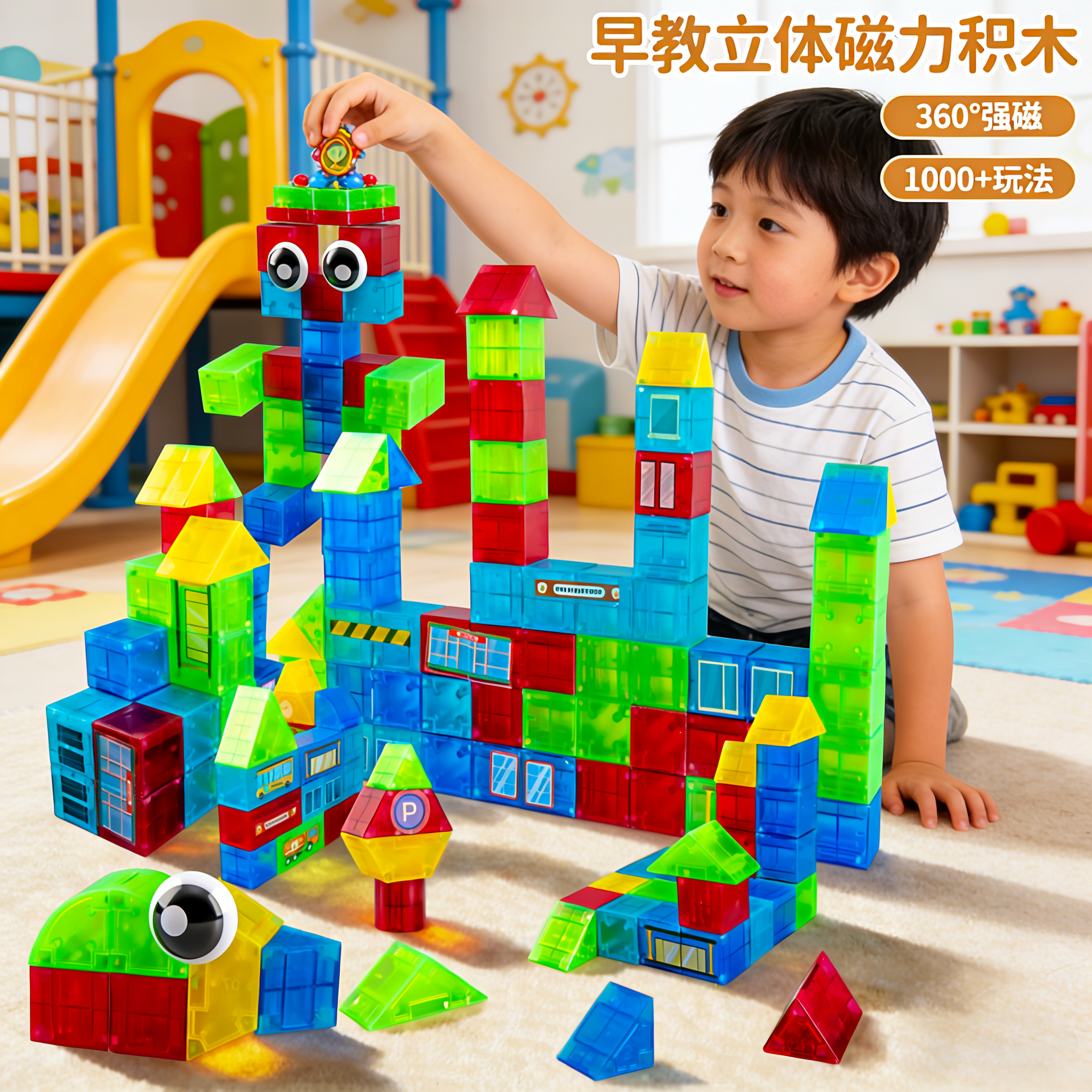 磁力几何拼装积木模型益智玩具