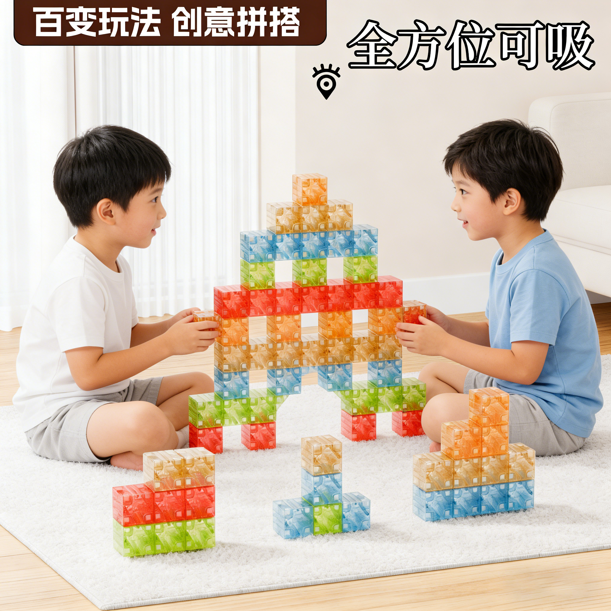 2cm六面磁力积木块拼图益智玩具