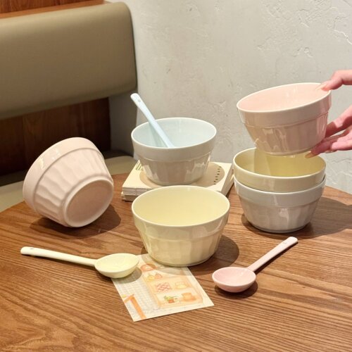 陶瓷米饭碗打蛋碗釉下彩饭碗高颜值餐具微波炉碗个人专用漂亮饭碗