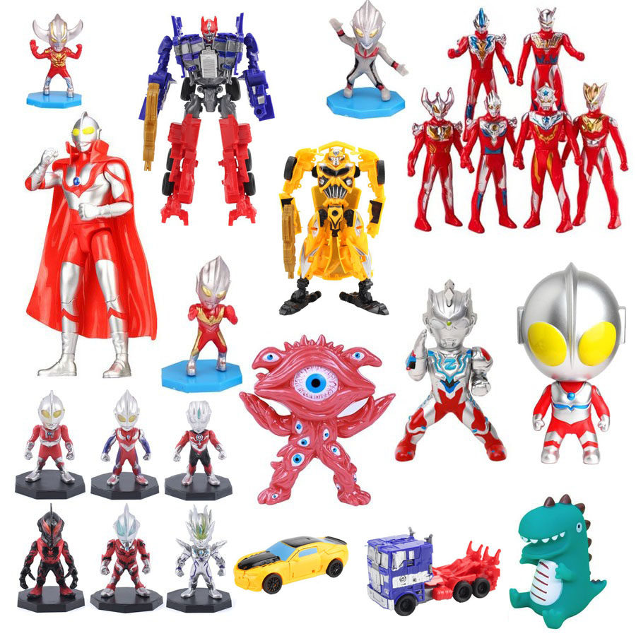 网红卡通英雄超人打怪兽奥特曼蛋糕装饰摆件儿童超人男孩宝宝装饰