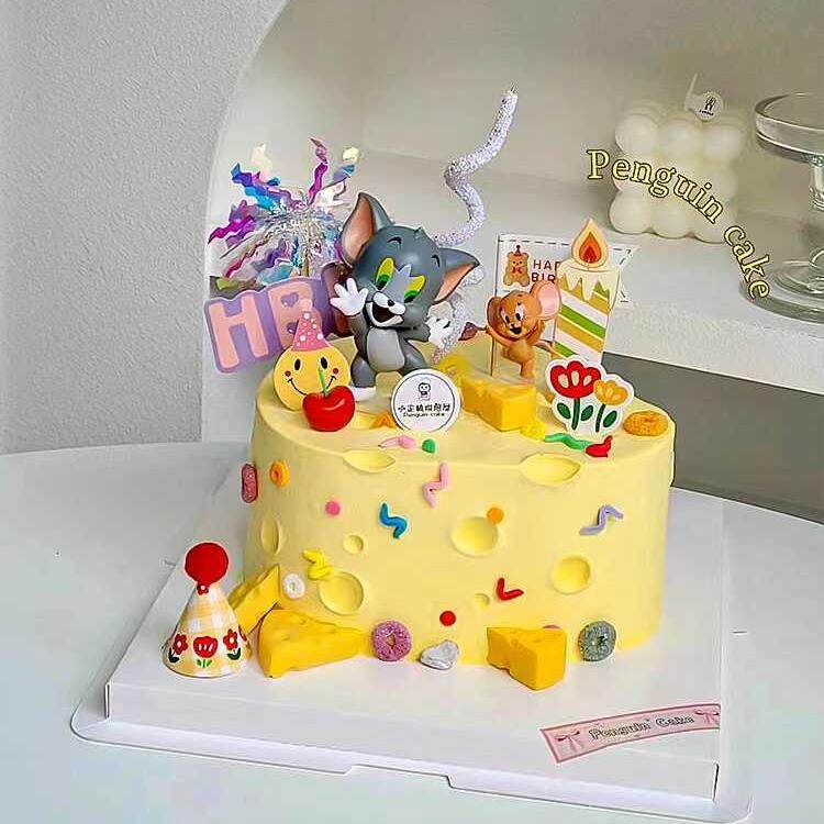 卡通猫和老鼠生日蛋糕装饰摆件卡通儿童男孩女孩周岁烘焙装扮插牌,节庆用品/礼品,节日装扮用品,淘宝优惠券,粉丝福利购,淘宝优惠卷