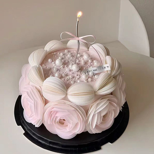 创意糯米纸威化纸成品花朵蛋糕装饰氛围感女神生日烘焙装扮配饰