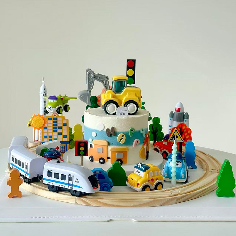 网红创意山洞轨道火车儿童生日蛋糕装饰摆件路障汽车小树装扮插件,节庆用品/礼品,蛋糕/烘焙装饰用品,淘宝优惠券,粉丝福利购,淘宝优惠卷