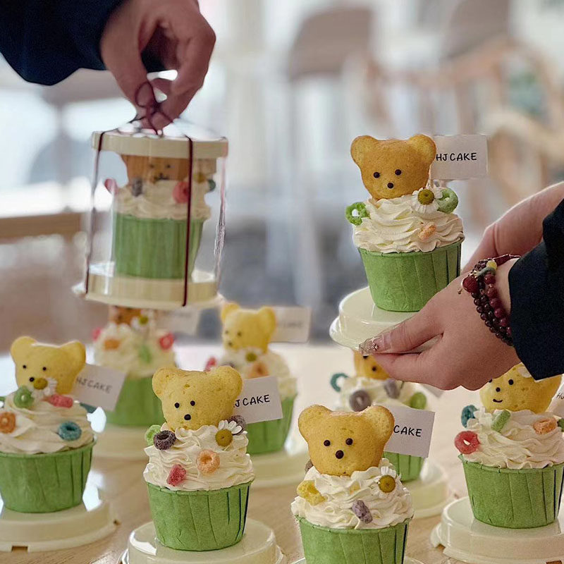 儿童节玛德琳熊头纸杯甜品蛋糕装饰包装盒迷你生日2寸透明打包盒,节庆用品/礼品,节日装扮用品,淘宝优惠券,粉丝福利购,淘宝优惠卷