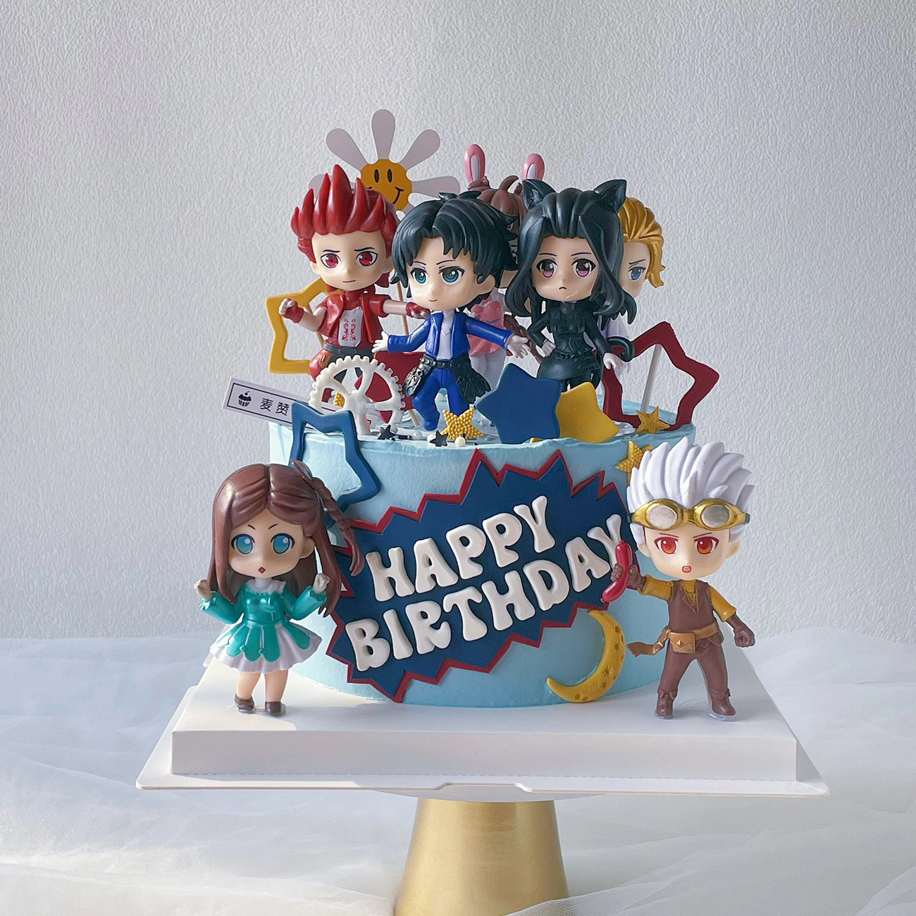 斗罗大陆主题蛋糕装饰唐三哥小武男孩叶罗丽女孩生日蛋糕配件
