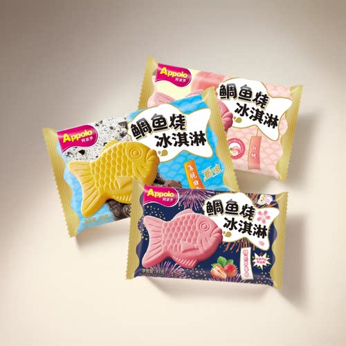 3支阿波罗鲷鱼烧冰淇淋3种口味