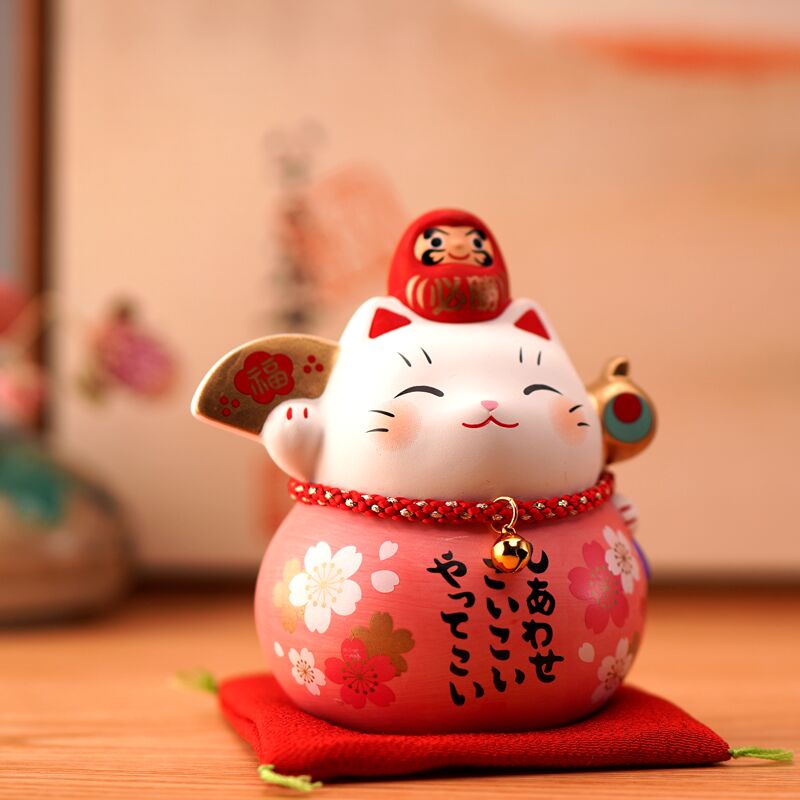 日本药师窑达摩招财猫陶瓷摆件店铺开业升职考试送人结婚生日礼物