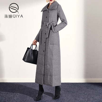 长款羽绒服女2024年新款中长款灰色保暖白鸭绒长过膝到脚踝加厚冬