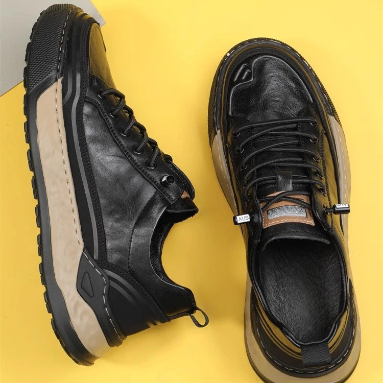 帕达索2025春季新款厚底真皮休闲