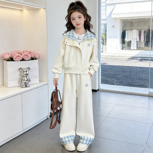 女童春装套装2026新款儿童洋气春季女孩运动衣服大童巨好看中学生