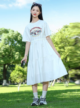 女大童夏季女孩收腰连衣裙