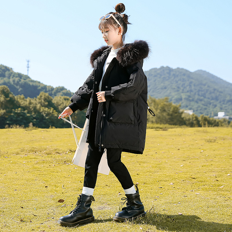 中长款加厚儿童外套羽绒服初中生