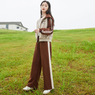 女大童春秋套装 儿童洋气中学生女童秋装 网红阔腿裤 两件套 2026新款
