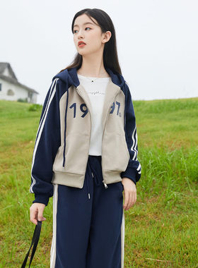 春秋款春秋连帽大童外套洋气炸街