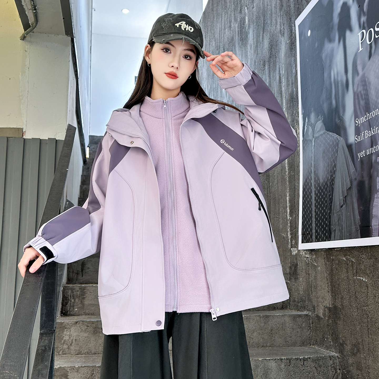 女童三合一冲锋衣外套秋冬装