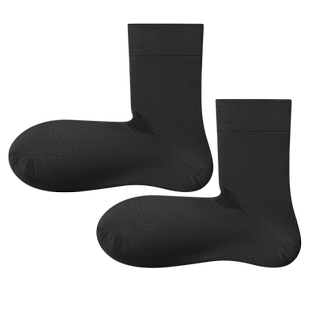 锦行记袜子男秋冬季直角松口袜羊绒桑蚕丝混纺中筒袜抗菌男士长袜