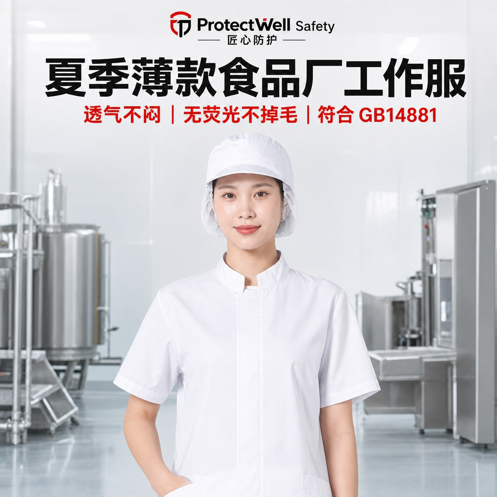 食品厂专用夏季薄款工作服可开票图片