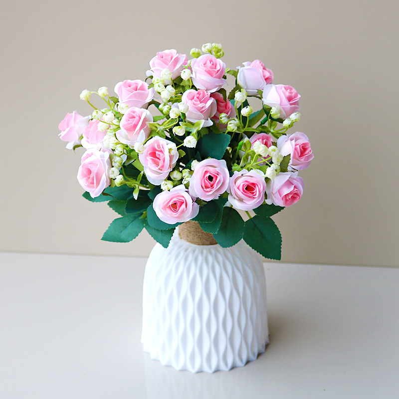 高档玫瑰花仿真花假花摆设