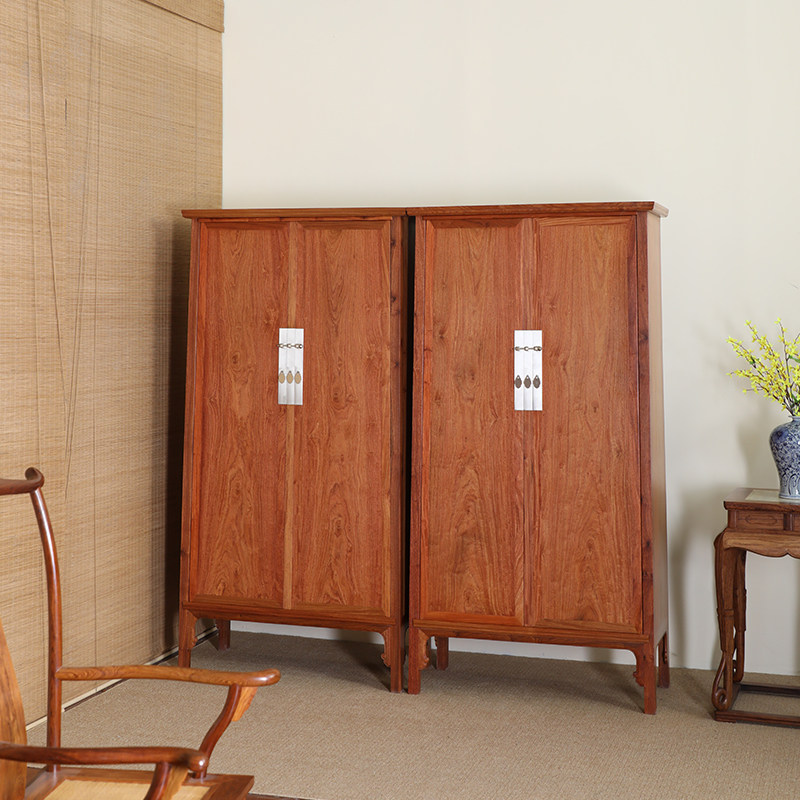 齐家守艺人缅甸花梨木大果紫檀明清古典红木素面高圆角柜书柜藏柜