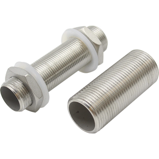 304不锈钢通丝外丝空心全丝螺纹管丝穿板接头4分加长全牙圆管螺杆