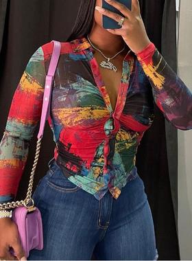 Colorful long sleeved deep top for women 彩色长袖深上衣女