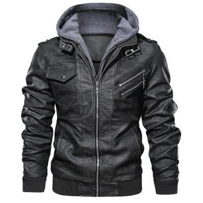 Leather jacket men's zipper jacket men's leather jacket