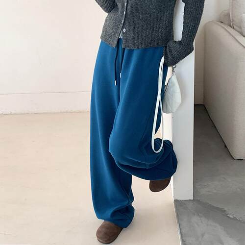 Little waist drawstring guard pants, women's pants,