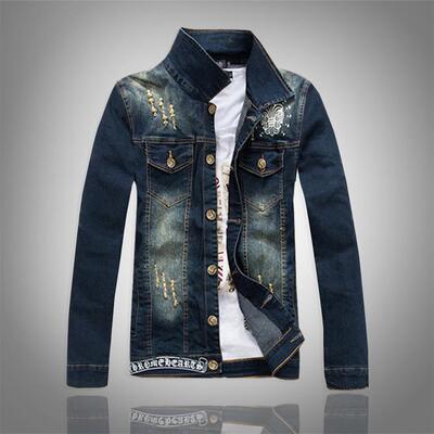 Large denim jacket, motorcycle jacket, men's denim jacket,