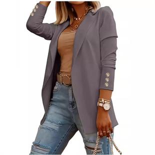 collar top jacket suit sleeved Women long