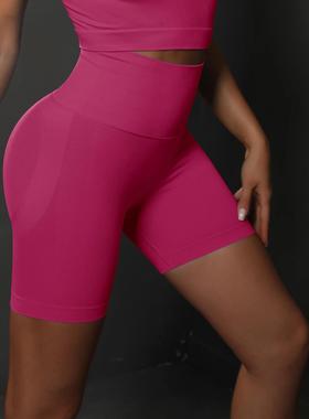 Knitted sports and fitness shorts, yoga pants, women's