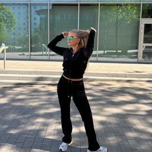 Velvet Women's Sports Gold Velvet Set 绒女运动金丝绒套装