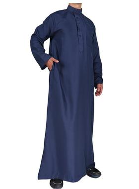 Polyester light panel, generous style, navy blue robe,