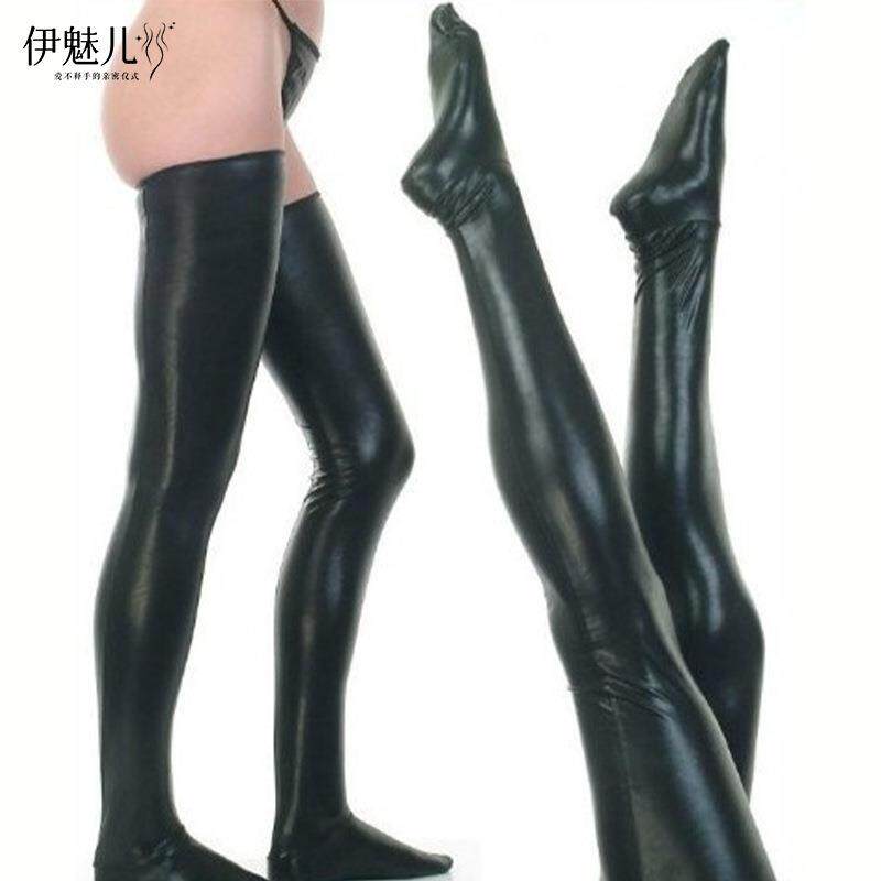 Performance Leather Lacquer Socks Imitation Leather Long