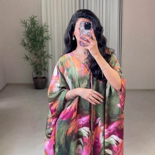 Women's unique printed Kaftan robe evening gown
