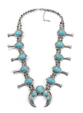 Turquoise necklace, crescent necklace jewelry