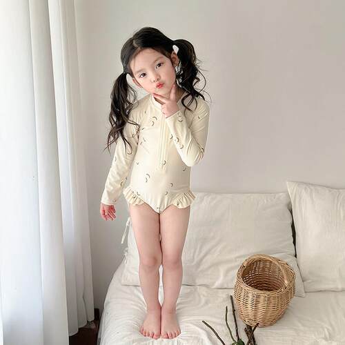 Children's swimsuit, girls' baby one-piece long sleeved