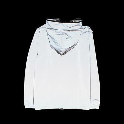 High gloss reflective jacket for men, silver luminous