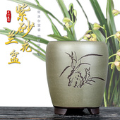 宜兴紫砂花盆兰花君子兰吊兰植物花卉陶瓷花盆垂吊清仓特价 包邮