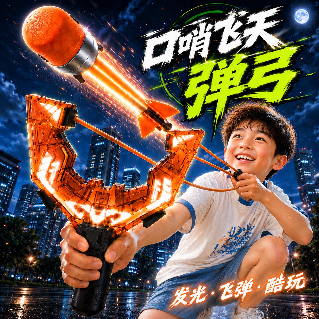 尖叫火箭弹弓儿童复合弓发射玩具图片