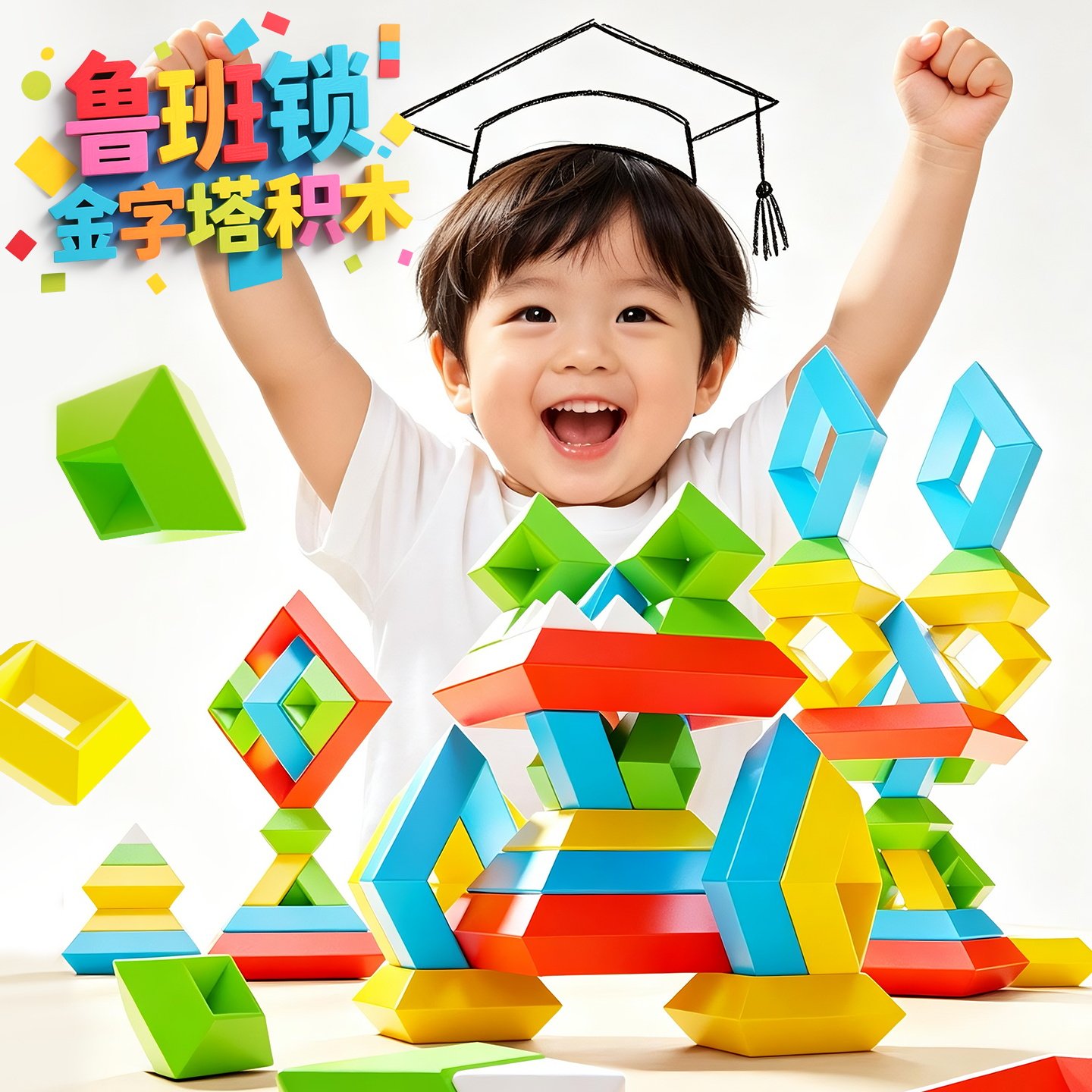 百变金字鲁班塔手工拼装益智玩具图片
