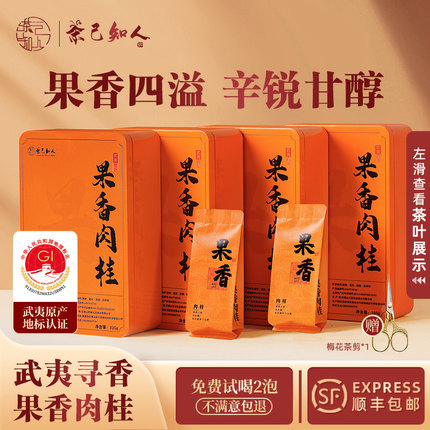 正宗武夷山果香肉桂特级浓香型大红袍坑涧岩茶叶乌龙茶礼盒装500g
