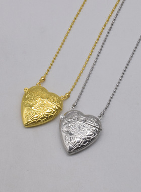 欧美时尚简约小众设计感项链爱心小包吊坠长款链子潮流百搭颈链女