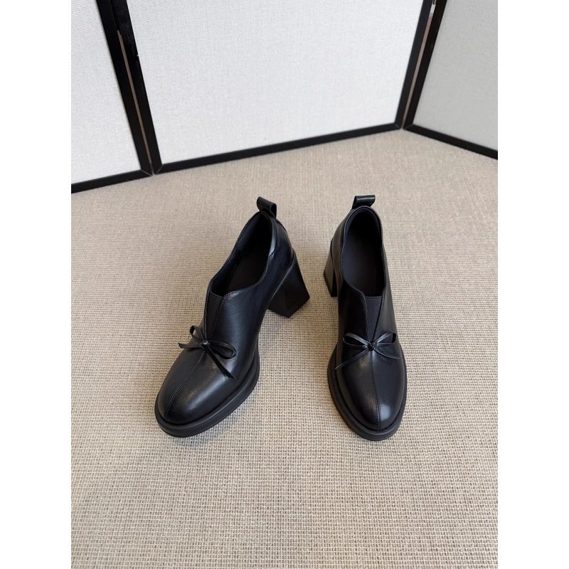 网红圆头蝴蝶结休闲通勤单鞋女2026新款春秋百搭一脚蹬粗跟高跟鞋,女鞋,深口单鞋,淘宝优惠券,粉丝福利购,淘宝优惠卷