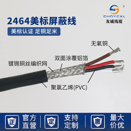 2464护套线PVC镀锡铜线16 18 20 22 24AWG2-25芯信号屏蔽线 - 封面